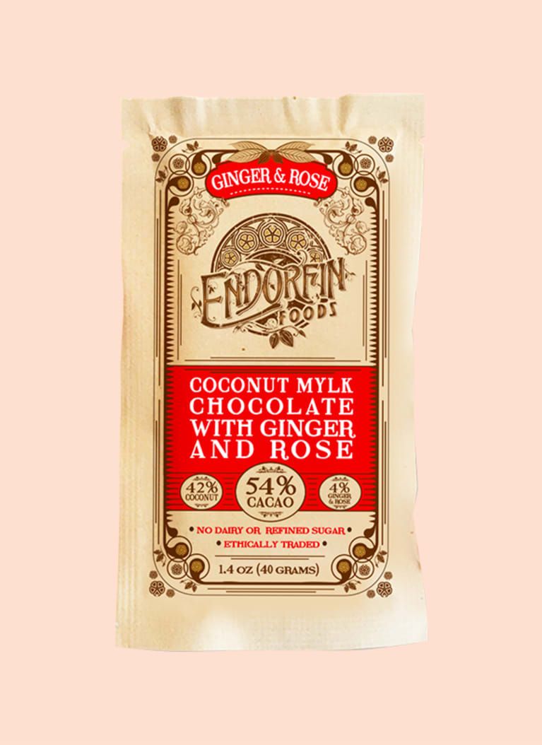 Endorfin Foods Ginger & Rose Coconut Mylk Chocolate Bar