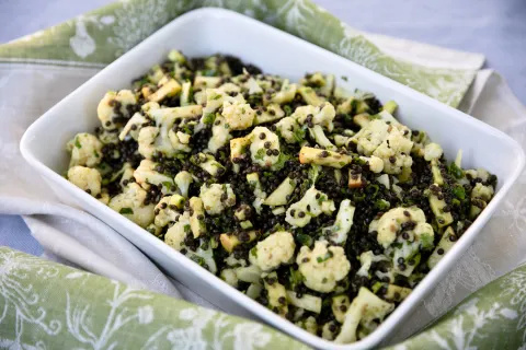   lins og blomkål salat