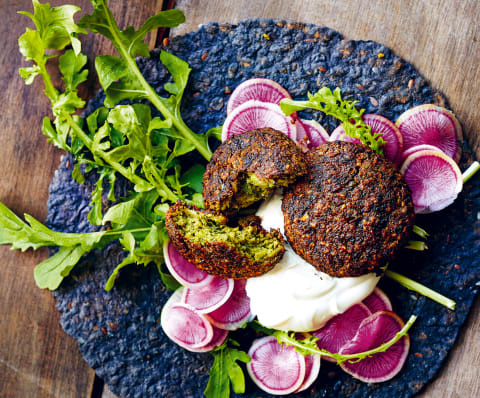   Ovnbagt grøn falafel