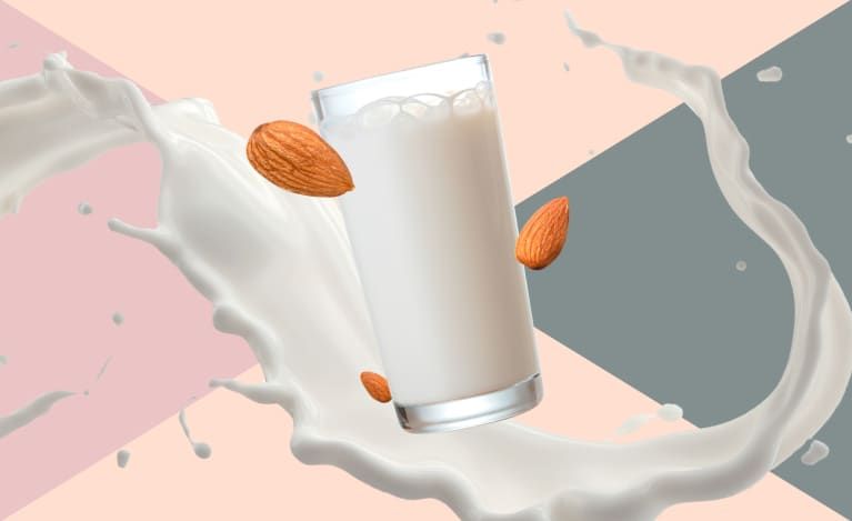 kollaasi manteleista ja maitolasista
