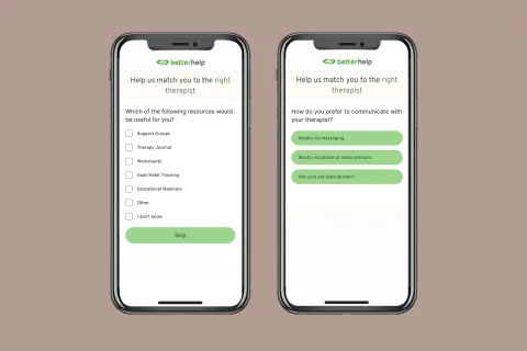 휴대 전화의 온라인 치료 가입 프로세스를 betterhelp에 추가하세요.