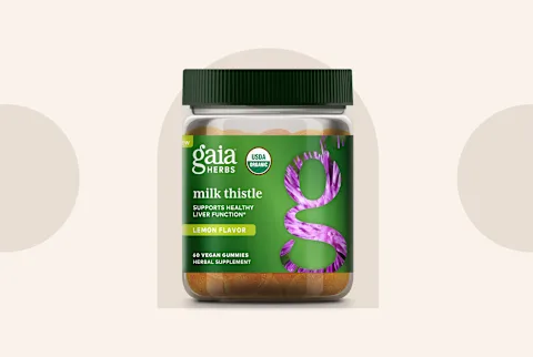   gaia urter marietidsel gummies på baggrund