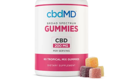 Stærkeste CBD Gummies Broad-Spectrum ved siden af stakken