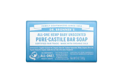   Dr. Bronner's Baby Unscented Pure Castile Bar Soap