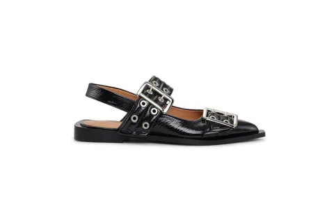 GANNI Wide Welt Buckle Ballerinaer