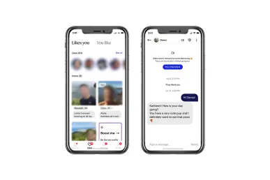 Скриншоты лучших приложений для знакомств match.com на двух телефонах